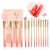 DUcare Makeup Brushes Set 14Pcs Love Struck Makeup Brush Set Premium Synthetic Kabuki Foundation Blending Face Powder Blush Concealers Eye Shadows Brushes