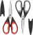 iBayam Kitchen Scissors All Purpose Heavy Duty Meat Poultry Shears, Dishwasher Safe Food Cooking Scissors Stainless Steel Utility Scissors, 2-Pack (Black Red, Black Gray)