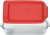 Pyrex Basics 3 Quart Glass Oblong Baking Dish with Red Plastic Lid -13.2 INCH x 8.9inch x 2 inch