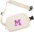 Small Waist Fanny Pack Belt Bag Crossbody with Initial Letter for Teenager Girl Traveling, Mini Cross Body Purse Travel Accessories Preppy Stuff Cute Easter Birthday Gift Idea Ivory M