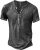 Beotyshow Mens Distressed Henley Shirts Short/Long Sleeve Button T-Shirt Slim Fit Cotton Casual Shirt