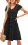 OUGES Women’s V Neck Button Down Skater Dress with Pockets