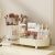 Makeup Organizer Countertop Rotating Makeup Organizer for Vanity Large Capacity Cosmetic Display Case with Makeup Brush Holder Cosmetic Organizer Countertop（Cream）