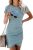 Women’s Summer Casual Crew Neck Ruched Stretchy Tulip Hem Bodycon Short Mini Dress T Shirt Sheath Dresses