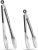 Hotec Stainless Steel Kitchen Tongs Set of 2 – 9″ and 12″, Locking Metal Food Tongs Non-Slip Grip