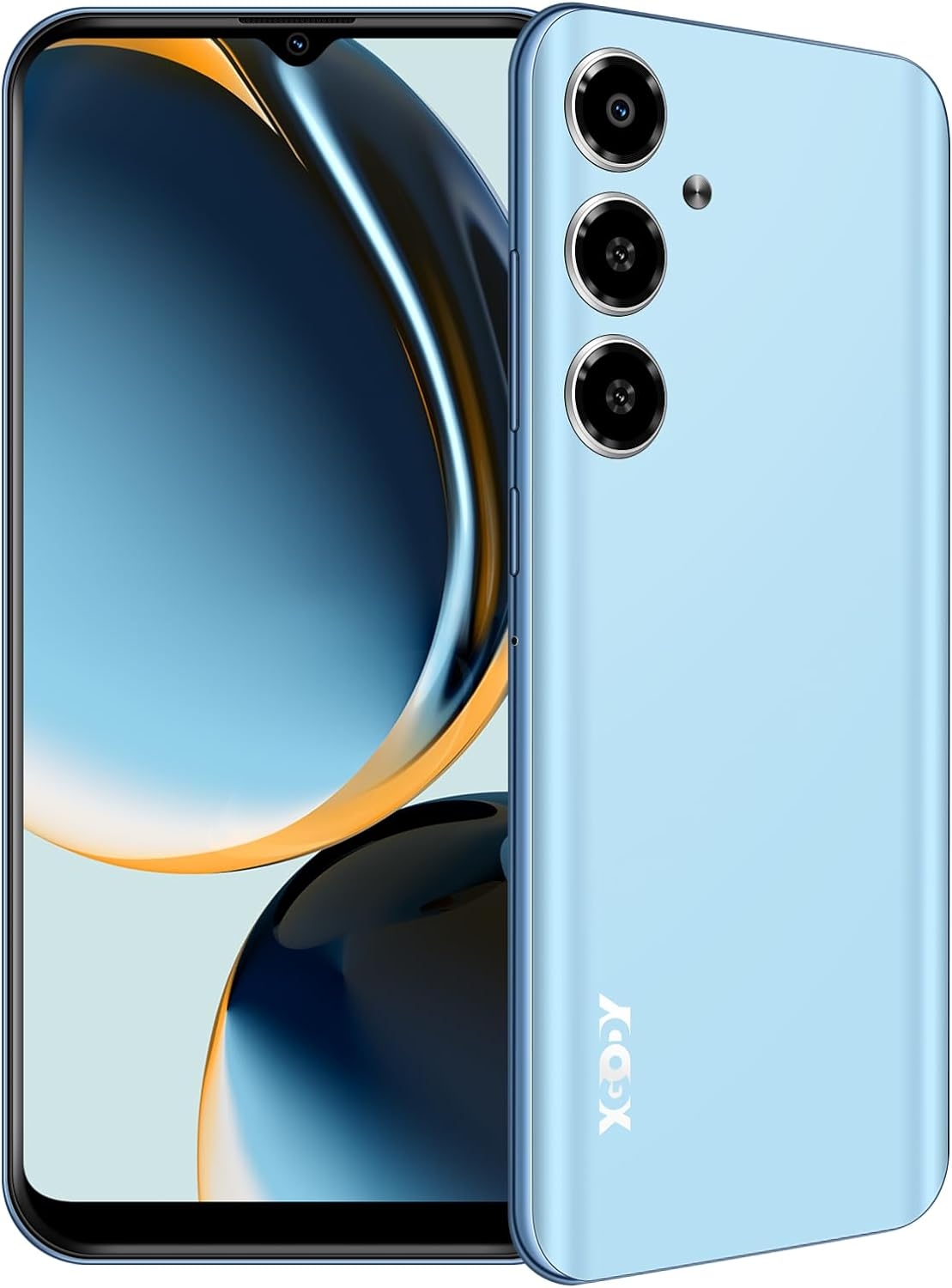 Xgody V50 Android Phone Unlocked, 4GB + 64GB Cell Phone, 6.52” HD Incell Screen, Dual 4G LTE Sim Slots Smartphones, 15MP Main Camera, Face Unlock, 4500mAh, T-Mobile Smart Phones (Mist Blue)