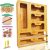 Individual Storage Bag Organizer Plastic Wrap Dispenser, 6 in 1 Bamboo with foil plastic wrap Organizer for Kitchen, Ziplock bag organizer, Food Storage Bag Organizer for Gallon,Quart,Sandwich,Snack