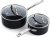 GreenPan Chatham Black Prime Midnight Hard Anodized Healthy Ceramic Nonstick, 1QT and 2QT Saucepan Pot Set with Lids, PFAS-Free, Dishwasher Safe, Oven Safe, Black