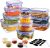 YASHE 32PCS Plastic Food Storage Containers, Airtight Food Containers with Lids, Pantry & Kitchen Organization BPA Free &100% Leakproof, Microwave & Freezer and Dishwasher Safe