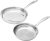 Amazon Basics 2-Piece Oven Safe, Riveted Handle Frying Pan – Silver, 8-Inch & 10-Inch