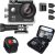 CaptureCam 4K Ultra HD and 12MP Waterproof Sports Action Camera Kit with Carrying Case, 3 Batteries, Dual Battery Charger, 2” LCD Screen, WiFi, Remote Control, and 21 Mounts and Accessories