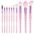 10 PCS Glitter Crystal Makeup Brush Set Cute Makeup Brushes Bling Professional Concealer Eye Shadow Eyeliner Blush Lip Blending Synthetic Brushes Tools Kit Face Cosmetics Blending Brushes for Women