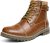 Bruno Marc Men’s Motorcycle Combat Oxford Boot Fur Lining Warm Zipper Boots