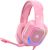 ZIUMIER Z30 Pink Gaming Headset for PS4, PS5, Xbox One, PC, Wired Over-Ear Headphone with Noise Canceling Microphone, LED Flowing RGB Light, 7.1 Surround Sound,Comfortable Earmuffs