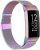 ZWGKKYGYH Compatible with Fitbit Charge 3 and Fitbit Charge 4 Bands for Women Men, Stainless Steel Mesh Metal Band Magnetic Replacement Accessories Bracelet Strap, Colorful Small