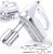 LILPARTNER Hand Mixer Electric, 400W Food Mixer 5 Speed Handheld Mixer, 5 Stainless Steel Accessories, Storage Box, Kitchen Mixer with Cord for Cream, Cookies, Dishwasher Safe