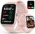 Quican Smart Watches for Women, iOS Android Phones Compatible, Waterproof Fitness Tracker Smartwatches with Call, Alexa Voice, Heart Rate/Spo2 Monitoring, Sleep Tracking, 1.8 Inches (Pink)