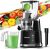 Aeitto Juicer Machines, Masticating Juicer Machines, with Big Wide 83mm Feed Chute, Electric Juicer Machines for Vegetables and Fruits, Easy to Clean with Brush, Cold Press Juicer BPA-Free, Black