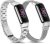 KOREDA Compatible with Fitbit Luxe Bands Sets, 2 Pack Stainless Steel Metal Band + Mesh Woven Strap Replacement Bracelet Wristband for Fitbit Luxe Fitness and Wellness Tracker (Silver)