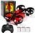 2 In 1 Mini Drones for Kids Remote Control Drone with Land Mode or Fly Mode, LED Lights,Auto Hovering, 3D Flip,Headless Mode and 3 Batteries,Toys Gifts for Boys Girls (Red)