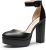 DREAM PAIRS Women’s Platform High Chunky Heels Closed Toe Block Ankle Strap Dress Buckle Round Toe Wedding Party Comfortable Pumps Shoes