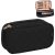 Relavel Small Makeup Bag, Travel Makeup Bag, Cosmetic Bag for Women, 2 Layer Travel Makeup Organizer, Black Make Up Pouch Waterproof, Makeup Brush Holder, Durable Zipper (Black)