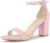 Allegra K Women’s Buckle Ankle Strap High Chunky Heels Sandals