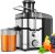 Juicer Machines, KOIOS 600W Centrifugal Juicer Extractor with 3 Speeds, 2.5” Feed Chute for Fruit and Vegetable, 304 Stainless Steel,Easy to Clean,Anti-drip,BPA Free, Included Brush,Black