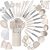 Umite Chef Silicone Kitchen Cooking Utensil Set, 43 pcs Spatula Set with Stainless Steel Handle, Non-stick Heat Resistant – Best Cookware Set-(Khaki)