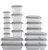 GoodCook EveryWare 34-Piece BPA-Free Plastic Food Storage Containers with Lids (Set of 17), Clear/Grey