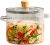 Glass Cooking Pot with Lid – 2L(68oz) Heat Resistant Borosilicate Glass Cookware Stovetop Pot Set – Braiser Pan, Simmer Pot with Cover Safe for Soup, Milk, Baby Food