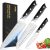 Topfeel Professional Chef Knife Set Sharp Knife, German High Carbon Stainless Steel Kitchen Knife Set 3 PCS-8″ Chefs Knife &7″ Santoku Knife&5″ Utility Knife, Knives Set for Kitchen with Gift Box