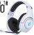 KAPEYDESI Wireless Gaming Headset, 2.4GHz USB Gaming Headphones for PC, PS4, PS5, Mac with Bluetooth 5.2, 40H Battery Life, Detachable Microphone, 3.5mm Wired Jack for Xbox Series (White)