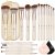 HEYMKGO Makeup Brushes Set, 18pcs Professional Makeup Brushes with 2 Powder Puff & Travel Bag, Premium Synthetic Foundation Powder Blush Blending Face Brush Kit, Eyeshadow Set Makeup Brushes & Tools