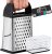 Gorilla Grip Professional 100% BPA Free 4-Sided Cheese Grater, Stainless Steel XL Box Graters with Ergonomic Handle, Parmesan Shredder, Ginger Carrot Slicer, Dishwasher Safe, Include Container, Black