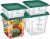 Barydat 4 Pcs Food Storage Container with Lids Set 2qt and 4qt Square Clear Commercial Containers with Scales Handles for Home Restaurant Kitchen Food Storage, Proof Dough, Marinating Meat (Green)