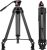 Video Tripod, 72 inch Professional Heavy Duty Tripod with Fluid Head and Mid-Level Spreader, Aluminum Camera Tripod for Canon Nikon DSLR Camcorder Cameras, Max Load:17.6lb/8Kg