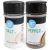 Amazon Brand – Happy Belly Salt and Pepper (4 Oz Salt and 1.25 Oz Pepper), 2 Piece Set, Black