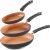 Utopia Kitchen Nonstick Frying Pan Set – 3 Piece Induction Bottom – 8 Inches, 9.5 Inches and 11 Inches – (Grey-Copper)