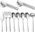 10-Piece Dishwasher Safe Silver Serving Utensil Set – Includes Spoons, Forks, Tongs, Ladle, and Pie Server