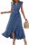 BTFBM Women’s 2024 Summer Wrap V Neck Dress Ruffle Sleeve Swiss Dot Boho Ruffle Slit Beach Party Flowy Long Maxi Dresses