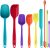 HOTEC Silicone Spatula Set Kitchen Utensils for Baking Cooking Mixing Heat Resistant Non Stick Cookware Food Grade BPA Free Dishwasher Safe (Multi-Color) Set of 9