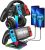 VCOM RGB Gaming Headphones Stand with 2 USB and 1 Type-C Ports, Headset Stand with 10 Light Modes and Non-Slip Rubber,Suitable for All Earphone Accessories, Best Gift for Desk Gamers