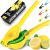 Zulay Kitchen Metal 2-in-1 Lemon Squeezer – Sturdy Max Extraction Hand Juicer Lemon Squeezer Gets Every Last Drop – Easy to Clean Manual Citrus Juicer – Easy-Use Lemon Juicer Squeezer – Yellow/Green