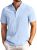 COOFANDY Men Casual Henley Tee Shirt Short Sleeve Band Collar Summer Beach Textured T-Shirt