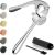 Kitessensu High Effective Premium Garlic Press Set, With Silicone Garlic Peeler & Brush, Heavy Duty Garlic Mincer, Easy to Squeeze and Clean, Rust Proof & Dishwasher Safe – Gloss Silver