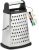 Professional Cheese Grater – Stainless Steel, XL Size, 4 Sides – Perfect Box Grater for Parmesan Cheese, Vegetables, Ginger – Dishwasher Safe – Black