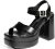 DREAM PAIRS Women’s Platform Chunky Heels Square Open Toe Ankle Strap High Heeled Sandals Y2K Shoes for Party Brunch