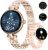 Women’s Smart Watch Bluetooth Answer Make Calls for Android iOS 1.1” AMOLED Female Smartwatch Sport Fitness Tracker Heart Rate Sleep Monitor Diamond Smart Watch Ladies Rose Gold Steel Smartwatch