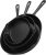 Utopia Kitchen Saute Fry Pan – Pre-Seasoned Cast Iron Skillet Set 3-Piece – Frying Pan – 6 Inch, 8 Inch and 10 Inch Cast Iron Set (Black)